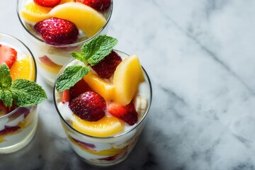 Ricotta and yogurt parfait 