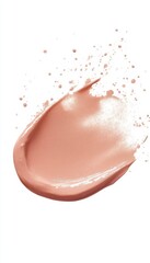 Peach Toned Foundation Swatch in Studio with Smooth Texture on White Background for Cosmetics Stock