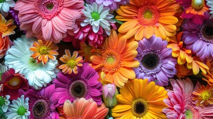 Fototapeta premium Colorful floral patterns in a kaleidoscopic arrangement stock photo --ar 16:9 --raw --v 6 Job ID: fcd5a6fa-8bbf-4742-ac5d-7ba336856ad8
