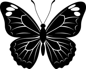 butterfly vector illustration, Red Admiral butterfly silhouette 