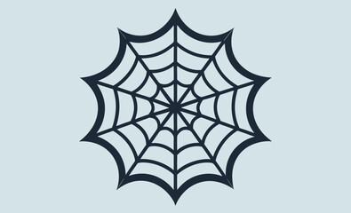 Spiderweb silhouette icon, creepy web vector, black spider net, halloween web design, spooky web element