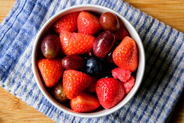Bowl of Fresh Ripe Healthy Fruit Salad