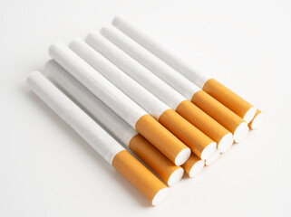 Cigarette on US dollar banknotes, cost, trading, marketing and production, No smoking, import export.