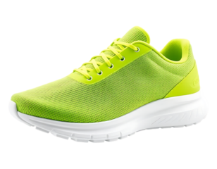 Neon Green Running Shoe with White Sole