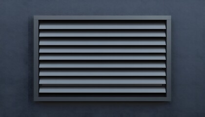 Obraz premium Dark gray louvered vent mounted on a wall.