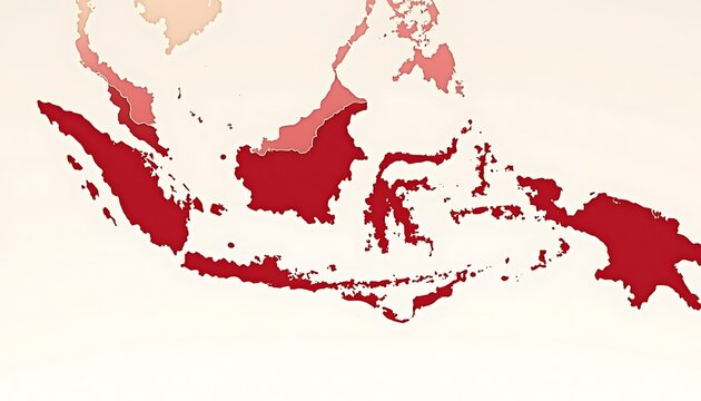 Illustrated Map of Indonesia and Southeast Asia with a Simple Design