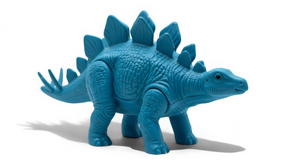Fototapeta premium Teal Stegosaurus Toy Dinosaur, Detailed Plastic Model