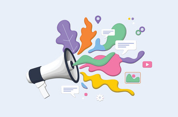  Internet marketing, social media, SEO, advertising, e-commerce, apps Vector