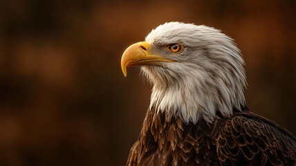 Obraz premium 黄金の瞳をもつ白頭鷲の横顔