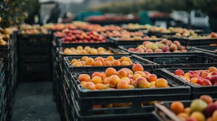 Rows of fresh fruits in crates, highlighting perishable goods in export trade