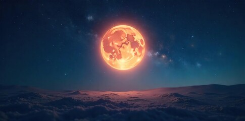 A single, soft, glowing orb of light floats in a dark, star-filled sky, representing spiritual enlightenment and inner peace Perfect for meditation, yoga, and spiritual themes , soul, serenity