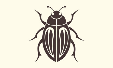 Beetle silhouette icon, Vector image of the Colorado beetle silhouette on a white background 