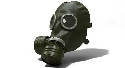 Detailed View of a Military-Style Gas Mask