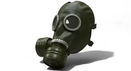 Detailed View of a Military-Style Gas Mask