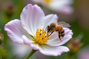 bee collecting nectar from flower