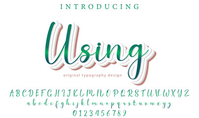 Using - Elegant 3D Script Font with Handwritten Style for Modern Typography and Branding