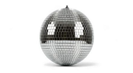 Reflective Disco Ball with Square Tiles, Isolated on White