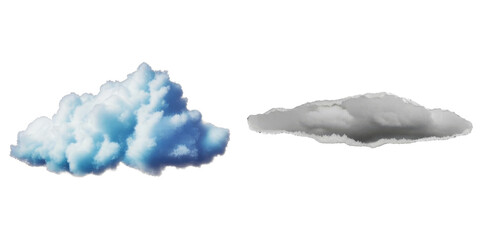 PNG Two distinct clouds are presented in a collage format.