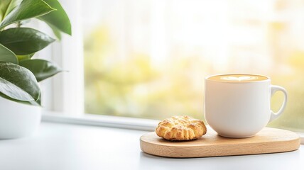 A rustic wooden board with pastries in a cozy café setting, evoking a friendly atmosphere and delightful treats.