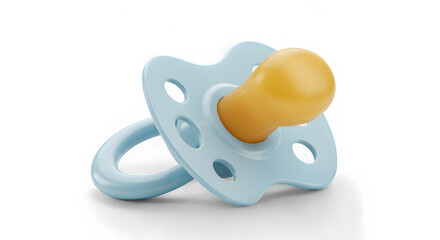 Baby's Soother: A Detailed Close-Up of a Blue and Yellow Pacifier