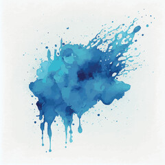 Watercolor blue ink colorful liquid drops or splash design, artistic background - Vector illustration