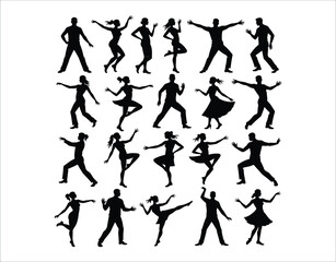Black Dance Poses Silhouette Collection for Designers