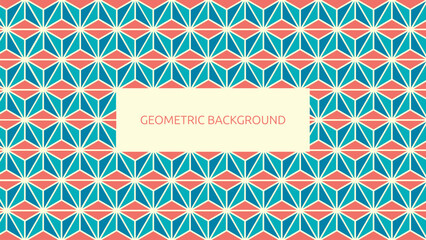 Seamless Retro Geometric Background – Triangular Abstract Pattern in Coral and Teal
