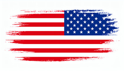 Background with USA painted flag American flag brush stroke design patriotic USA flag artwork isolated
