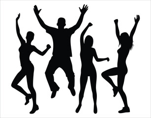 Commercial Dance Pose Silhouettes – Flat Design Set
