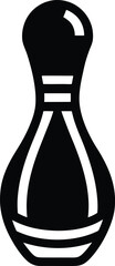 Bowling Pin Shaped Timer Icon Vector Silhouette illustration