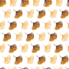 Ginkgo Glory Autumn Leaves Vector Pattern Art can be use for background, apparel, and template design