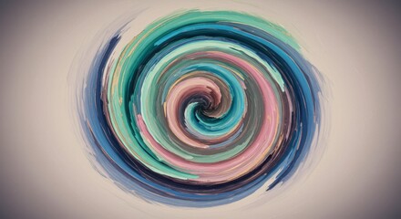 Abstract Spiral Painting - Colorful spiral painting artwork, swirling vibrant hues in concentric circles. Perfect for design projects