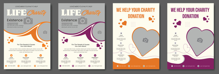 kids charity flyer design donation social banner poster template