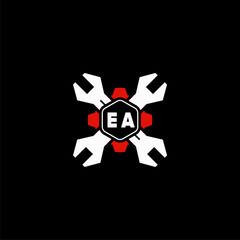 Fototapeta premium EA Initials Vektor Stok Otomotif Logo Design