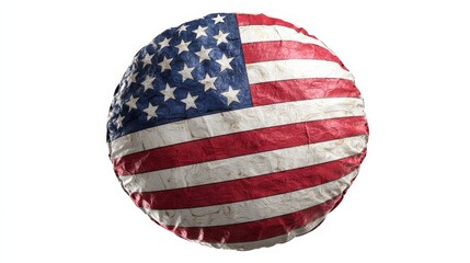 Vintage American Flag Sphere - Abstract Artistic Design