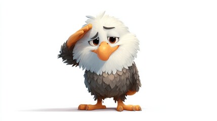 Cute Cartoon Eagle Character Illustration