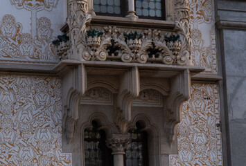 Obraz premium Interesting Art Nouveau Architecture Buildings facade in Barcelona, Spain. (Arquitectura modernista).