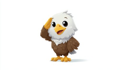 Cute Cartoon Eagle Saluting