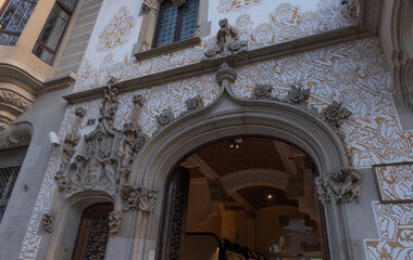Art Nouveau building facade in Barcelona, Spain. Interesting Art Nouveau Architecture Buildings facade in Barcelona, Spain. (Arquitectura modernista).
These fancy buildings date for the most from the 