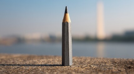 A Pencil as a Monument: Detailed Closeup