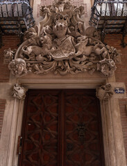 Art Nouveau building facade in Barcelona, Spain.