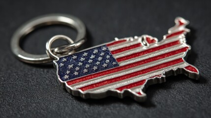 USA Flag Shaped Keychain - Patriotic Souvenir