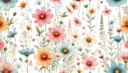 ilustraci&oacute;n de flores con fondo blanco