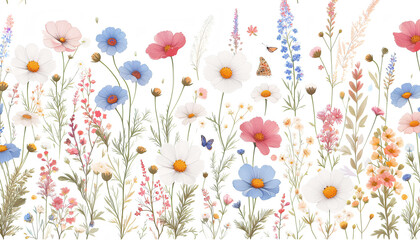 ilustraci&oacute;n de flores con fondo blanco