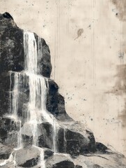 Elegant Waterfall on Stone