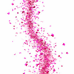 pink confetti on white background