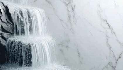 Serene Waterfall on Marble
