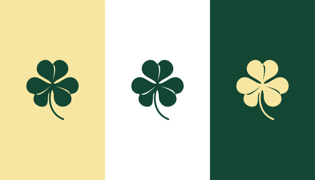 Four leaf clover icon, Clover silhouette for symbol, vector logo inspiration 