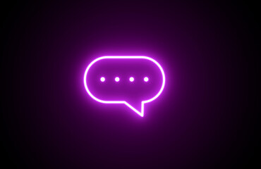 Neon chat icon. Color chat icon. Bright Chatting icon. Messaging symbol. Chatting or messaging flat icon apps and websites.	