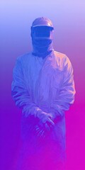 Abstract Figure in Protective Gear